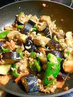 ナスとピーマンのピリ辛肉味噌炒め-レシピのメイン写真