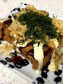 ヘルシーでも大満足!お好み焼き風厚揚げ-レシピのメイン写真