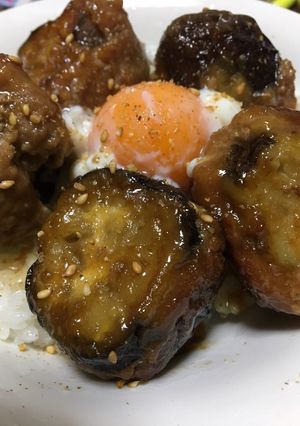 しましま茄子のはさみ丼-レシピのメイン写真