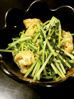 簡単!副菜◎豆苗と油揚げと梅風味のお浸し-レシピのメイン写真