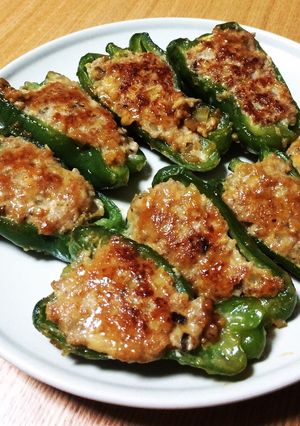 ひみつのピーマンの肉詰め☆塩麹で和風味♪-レシピのメイン写真