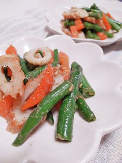 お弁当☆いんげんちくわオイスターごま合え-レシピのメイン写真