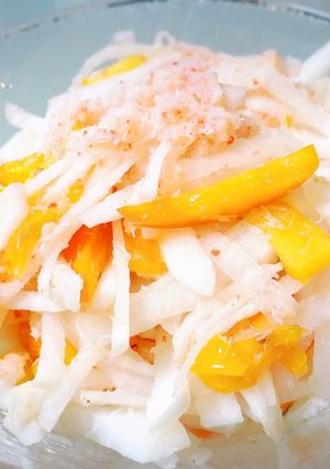 大根と柿と蟹缶の酢の物サラダ-レシピのメイン写真