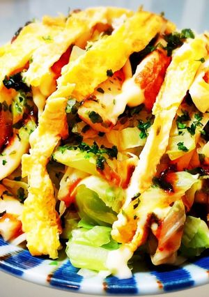 キャベツと竹輪のヘルシーお好み焼き風-レシピのメイン写真