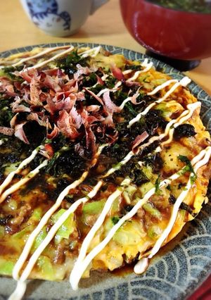 挽肉キャベツでチーズ卵の粉なしお好み焼き-レシピのメイン写真