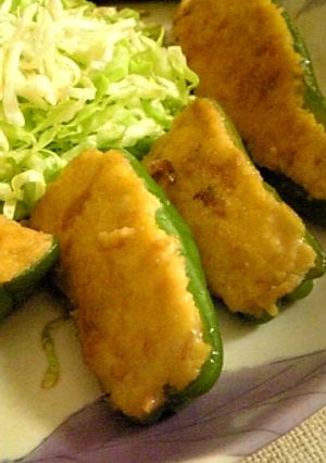 ピーマンの凍り豆腐詰め-レシピのメイン写真