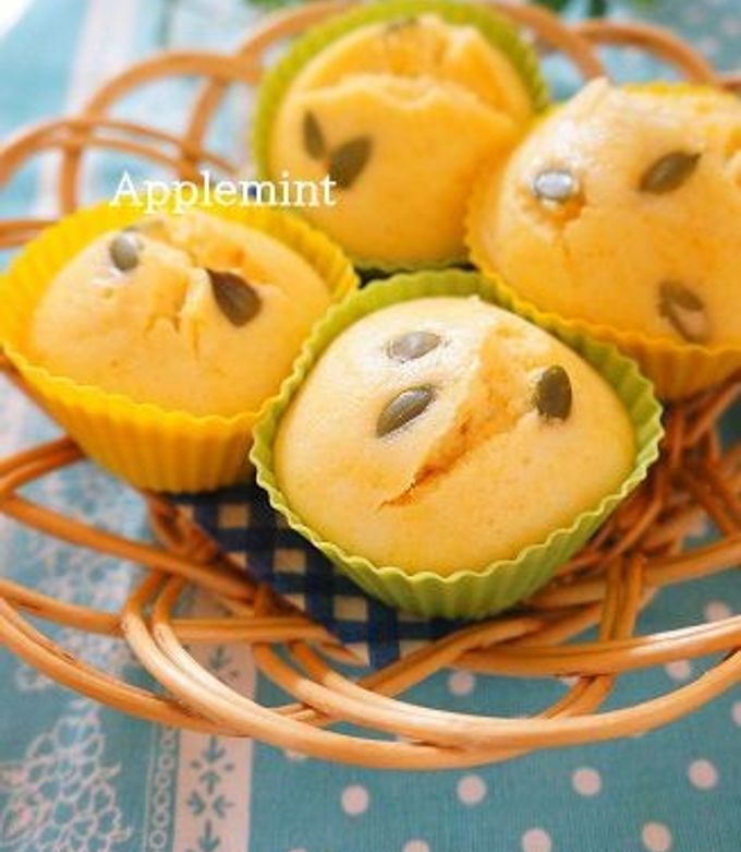 米油でかぼちゃの米粉蒸しパン-レシピのメイン写真