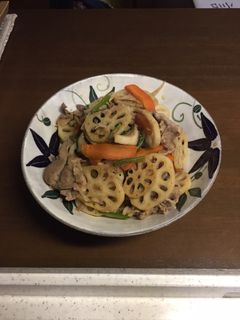 レンコンと豚肉の生姜醤油やき-レシピのメイン写真