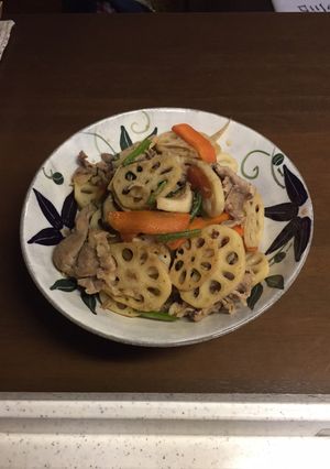 レンコンと豚肉の生姜醤油やき-レシピのメイン写真