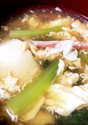 小松菜うまうま♡豆腐と卵のぽかぽかスープ-レシピのメイン写真