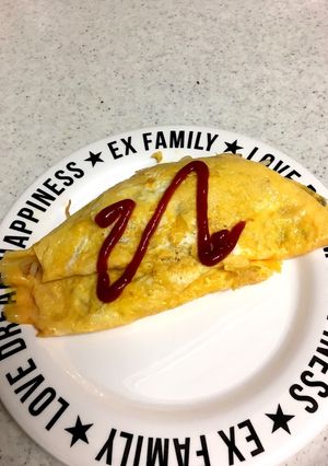 残ったハンバーグでオムもやし-レシピのメイン写真
