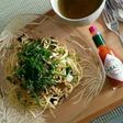 エノキと辛子高菜のオイルパスタ