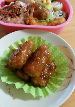お弁当にネギの肉巻き☆甘酢だれで!-レシピのメイン写真
