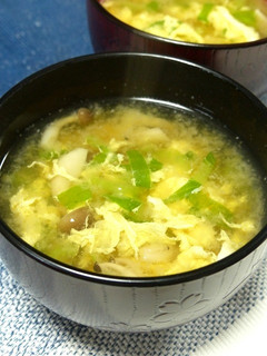 簡単!青梗菜と卵のお味噌汁-レシピのメイン写真