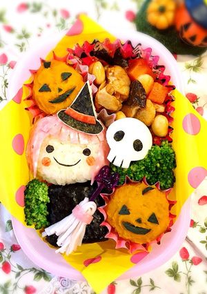 キャラ弁♡ハロウィン魔法使いの女の子-レシピのメイン写真