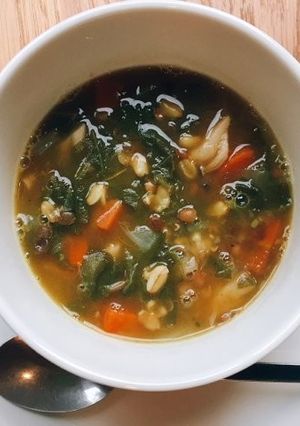 カムット小麦＆レンズ豆の食感のいいスープ-レシピのメイン写真