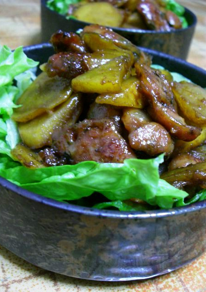 おさつとソーセージのオイマヨカレー炒め-レシピのメイン写真
