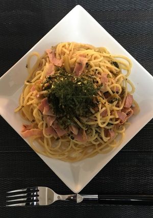 簡単！！明太子とベーコンの高菜パスタ♪-レシピのメイン写真