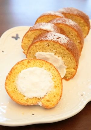 オーブン使わず！HMで簡単ロールケーキ-レシピのメイン写真