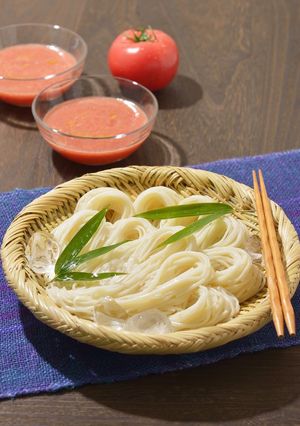 トマトつけ麺（白石温麺・うーめん）-レシピのメイン写真