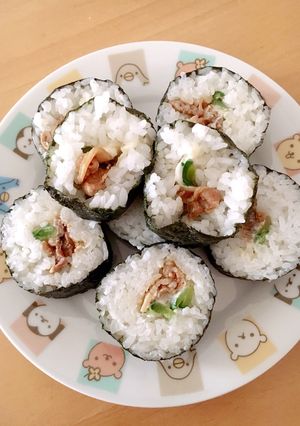 豚しぐれ煮きゅうりマヨ海苔巻き❤弁当にも-レシピのメイン写真