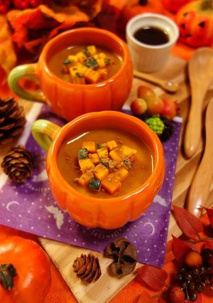 ハロウィンに♪卵と牛乳不使用★南瓜プリン-レシピのメイン写真