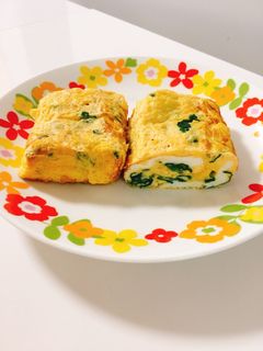 簡単♬ ほうれん草のお浸し入り卵焼き♬-レシピのメイン写真