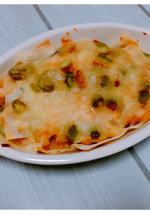 ワンタンの皮で味噌粉チーの濃厚ラザニア-レシピのメイン写真