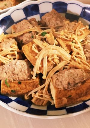 カサ増し！厚揚げの肉団子のっけ煮〜！-レシピのメイン写真