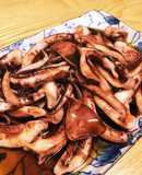 鰻のタレ活用☆甘辛イカ焼きかばやき風味
