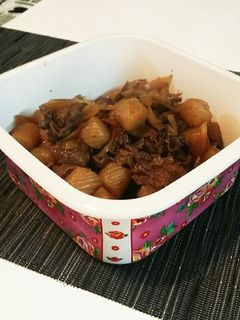 ねじりこんにゃくの牛ゴボウ煮-レシピのメイン写真