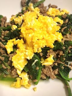 ★ほうれん草と挽肉の鶏ガラ炒め★-レシピのメイン写真