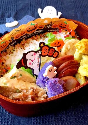 紅ズワイ蒸し玉子 ハロウィン弁当-レシピのメイン写真