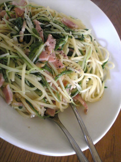 水菜とベーコンのパスタ-レシピのメイン写真