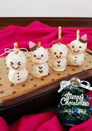 クリスマスに☆雪だるまケーキポップ。-レシピのメイン写真