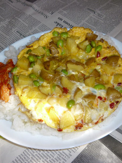 枝豆入りトルティージャのカフェ丼-レシピのメイン写真