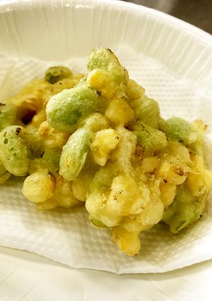 あけぼの大豆の枝豆ともろこしのかき揚げ-レシピのメイン写真