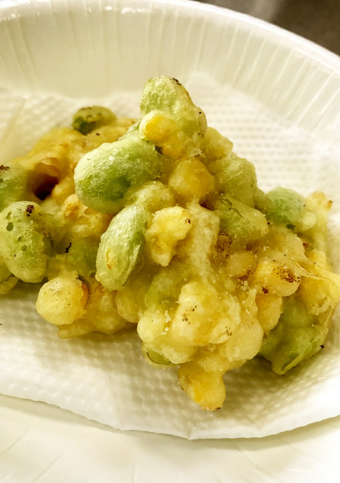 あけぼの大豆の枝豆ともろこしのかき揚げ-レシピのメイン写真