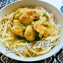 รูปของ 男の料理☆超簡単ネギ塩チキン丼