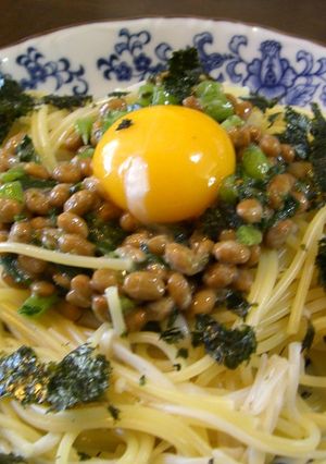 納豆と野沢菜のパスタ-レシピのメイン写真