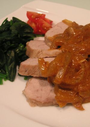 ゆで豚をりんごのマイルドカレーソースで♪-レシピのメイン写真