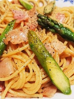 簡単!!アスパラとベーコンの和風パスタ♬-レシピのメイン写真