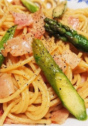 簡単!!アスパラとベーコンの和風パスタ♬-レシピのメイン写真
