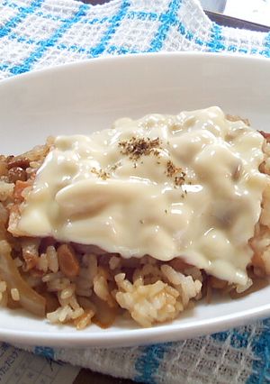 納豆ピザライス？-レシピのメイン写真