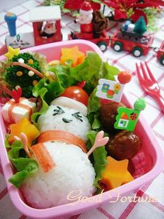キャラ弁☆ゆきだるまのクリスマス弁当-レシピのメイン写真