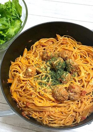 ポルペッティパスタ／ミートボールのパスタ-レシピのメイン写真