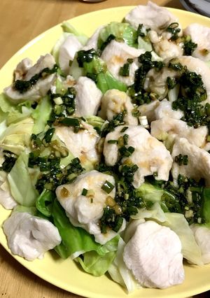 茹でキャベツと鶏むねのネギダレかけ-レシピのメイン写真