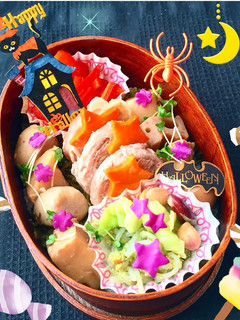 いろいろのっけ弁当♫ハロウィン-レシピのメイン写真