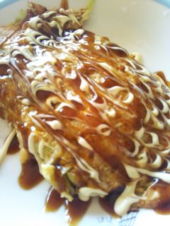 ひとりランチ☆お好み焼風オムレツ-レシピのメイン写真