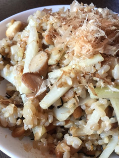 節約!納豆と椎茸の石づきのチャーハン-レシピのメイン写真